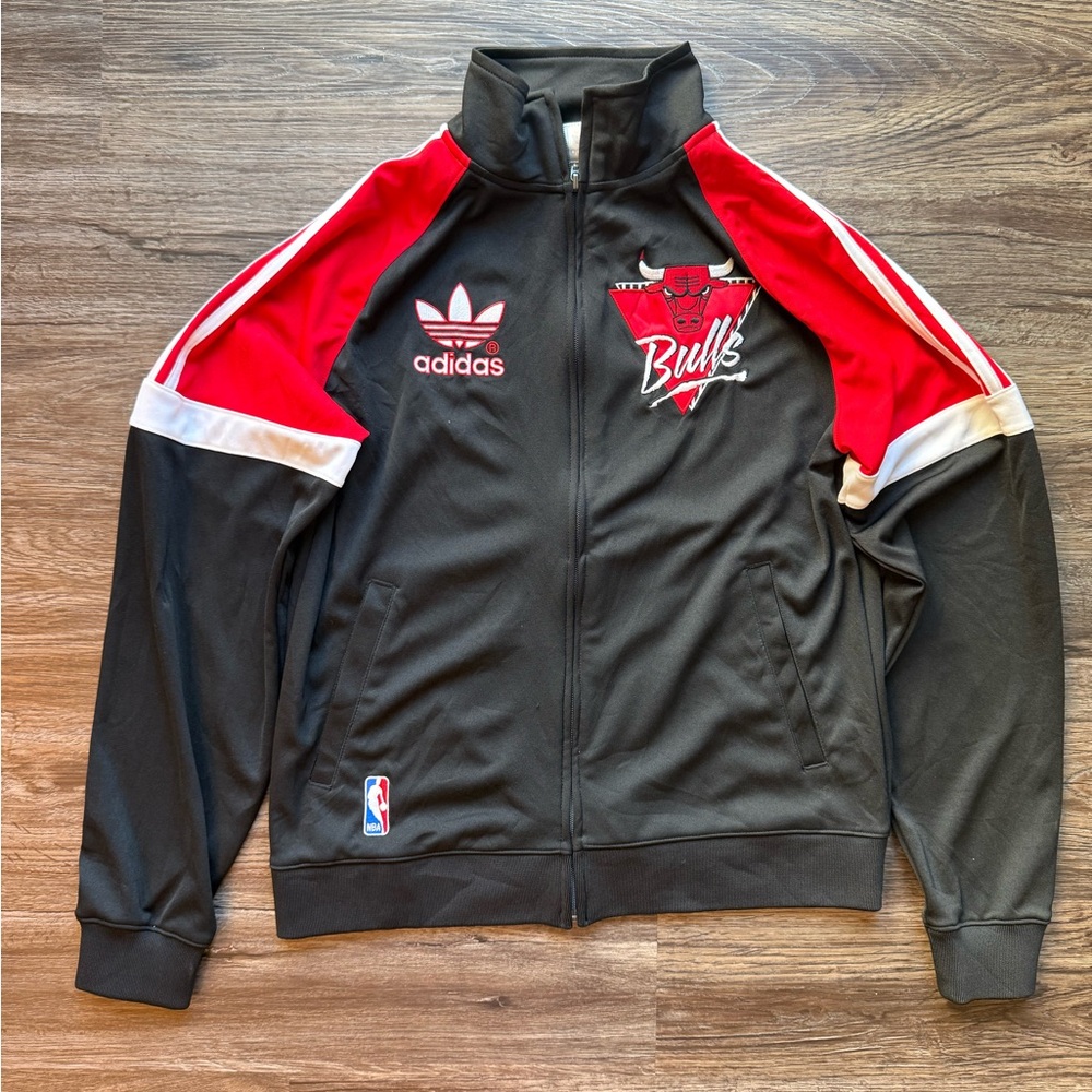 Vintage Adidas Chicago Bulls Black and Red Track Jacket